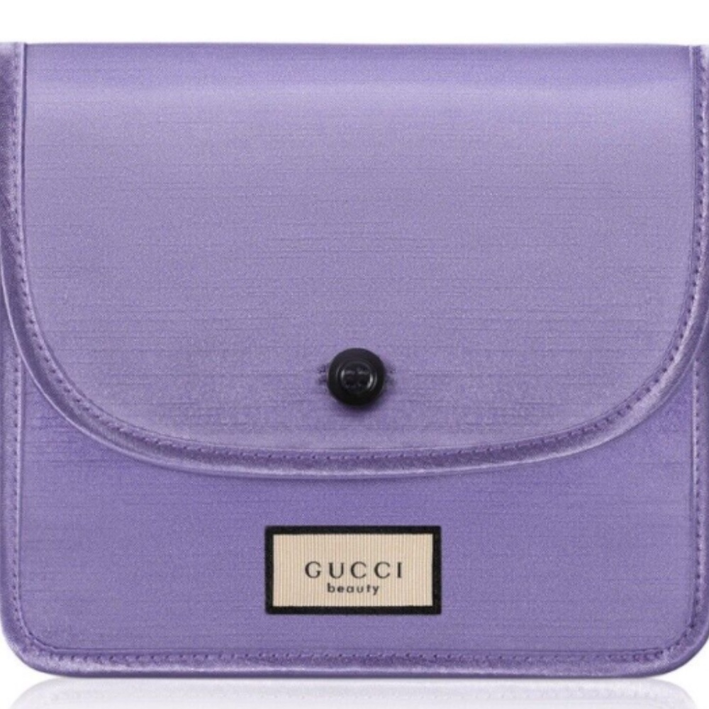 NEW Gucci Beauty Purple Satin Makeup Pouch